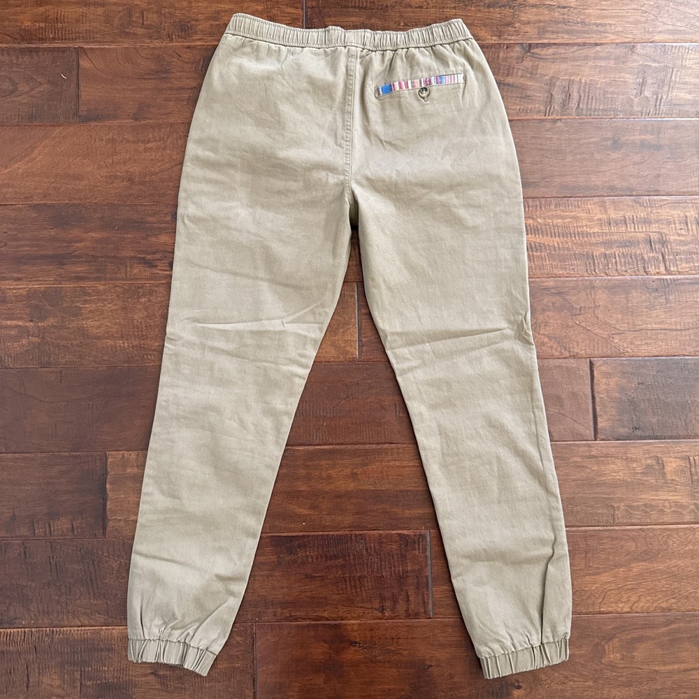 Men's Khaki Jogger Sweatpants with Contrast Pocket Trim - Picture 4 of 7